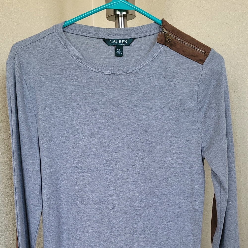 Lauren Ralph Lauren Equestrian-Inspired Long Sleeve w/ Accents, Women's Large